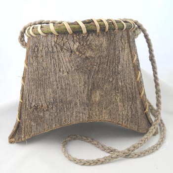Ash bark bucket - 10H x 12W x 5D